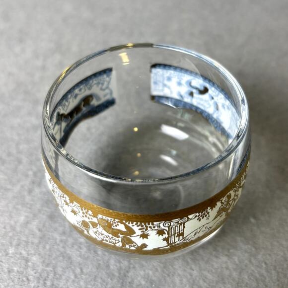 Replacement Mid Century Modern Barware Gold Gilt Scroll Cordial Roly Poly Glass - Picture 6 of 8